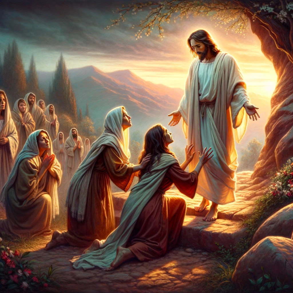 Jesus risen and appears to Mary  Magdalene 